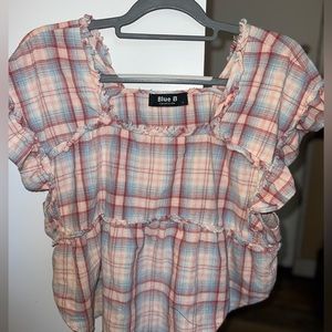 BlueB, size large, plaid